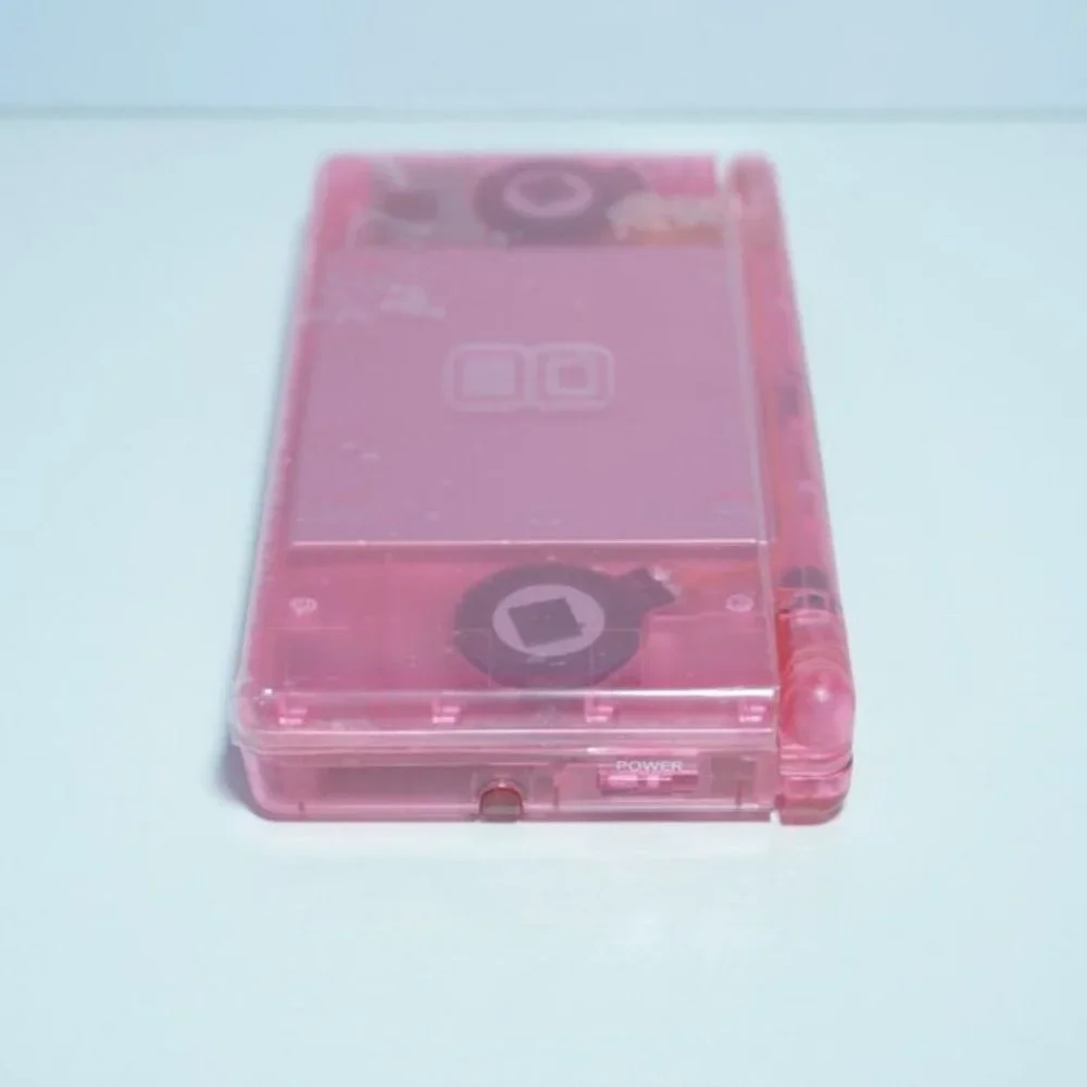 Nintendo DS Lite Transparent Clear Pink Handheld System with Charger & Stylus